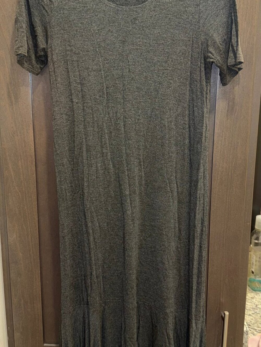 Azules Gray Short Sleeve Maxi Dress Size S